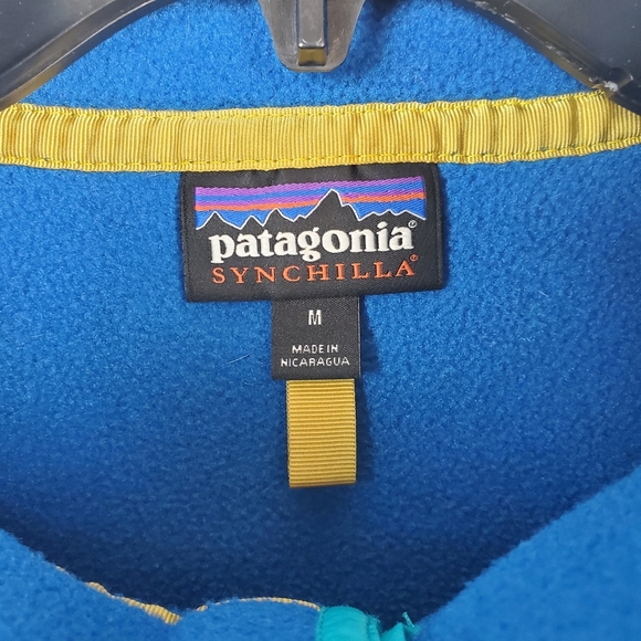 Patagonia Synchilla Mens Medium Blue Fleece Snap-T Lightweight Pullover - Picture 7 of 10